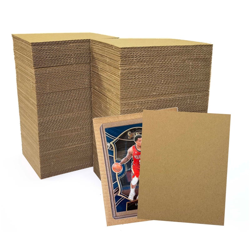 ANSSDO 200 Packs Corrugated Cardboard Sheets  Premium 3.5x4.5 Kraft Cardboard Divider Inserts Bulk Flat for Sport Cards  Trading Cards Shipping Protectors  Mailing (3.5x4.5-200 Pack) - Image 1